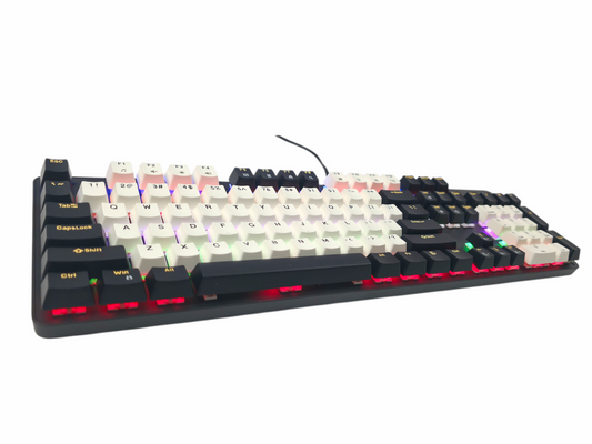 DC CX20 Wired Mechanical Gaming Keyboard – 104 Keys, Red Switch, RGB Lighting
