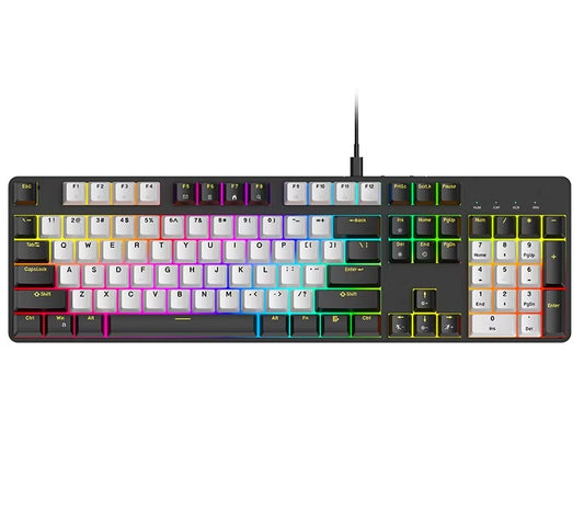 Wired Mechanical Gaming Keyboard – 104 Keys, Red Switch, RGB Lighting, Type-C