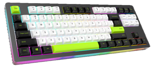 75% Bluetooth Tri-mode Mechanical Keyboard 87 Keys Rechargeable PBT Keycaps Hot Swappable RGB Backlit Gaming Keyboard