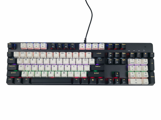 DC CX20 Wired Mechanical Gaming Keyboard – 104 Keys, Red Switch, RGB Lighting